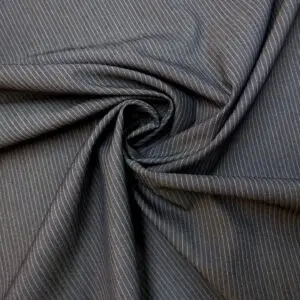 Suiting Fabric Skinny Stripe Dark Grey