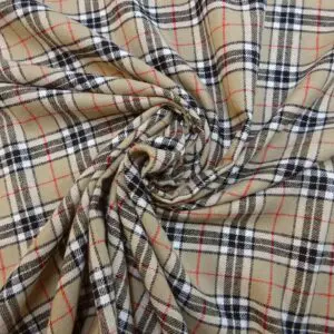 Tartan Fabric Brushed Flannel Check Mc Boogy Beige
