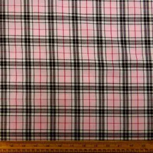 Tartan Suiting Fabric Preppie Pink