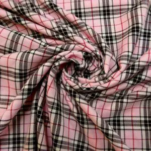 Tartan Suiting Fabric Preppie Pink