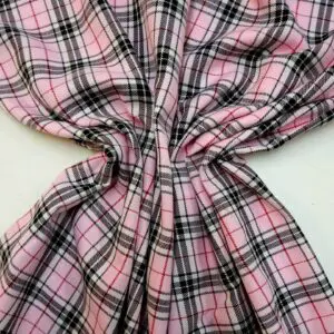 Tartan Suiting Fabric Preppie Pink