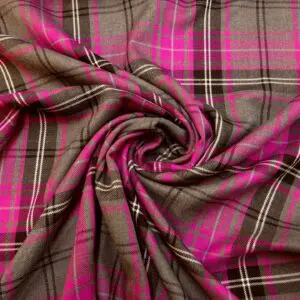 Suiting Fabric Tartan Dundee Cerise