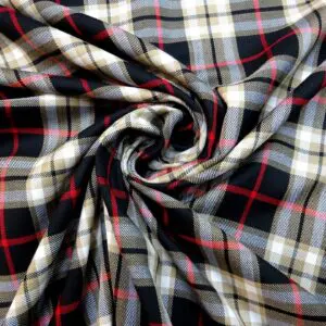 Suiting Fabric Tartan Ruthven Black