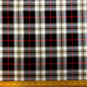 Suiting Fabric Tartan Ruthven Black