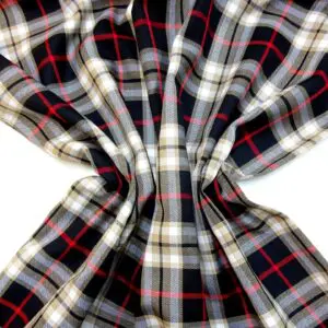 Suiting Fabric Tartan Ruthven Black
