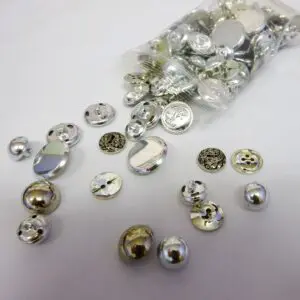 Buttons Large Bag Silver Mixed Size Buttons