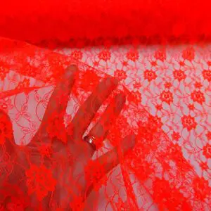 Lace Fabric Fru Fru Zing hot coral