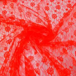 Lace Fabric Fru Fru Zing hot coral