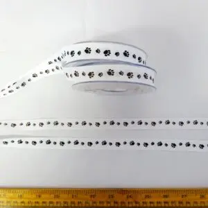 Ribbon Grosgrain 15mm Paw Prints