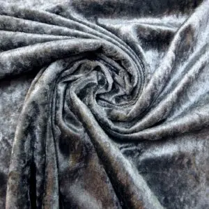 Crushed Velvet Fabric Finest Quality 240g dark grey