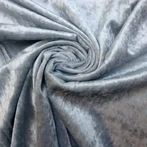 Crushed Velvet Fabric 240g silver grey
