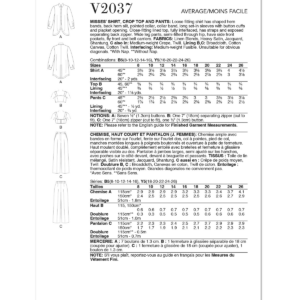 Vogue Sewing Pattern 2037