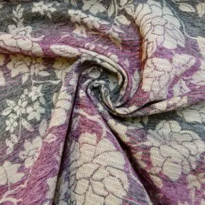 Curtain Fabric Upholstery Caracas Rose Aubergine Dark Grey