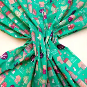 Polyester Cotton Fabric Air B And B jade