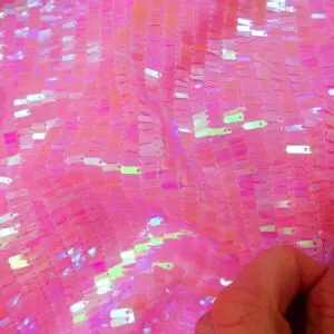 Sequin Fabric Rice Fringe Sequins Pink