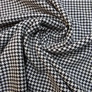 Suiting Fabric Classic British Dog Tooth Black White