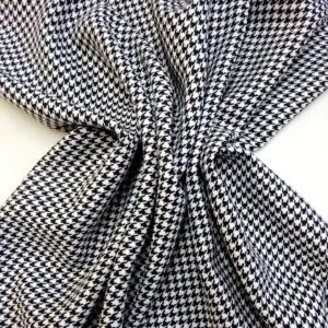 Suiting Fabric Classic British Dog Tooth Black White