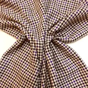 Suiting Fabric English Formal Checks Tally Ho Purple Cream
