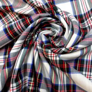 Suiting Fabric Tartan Highland Kiss White