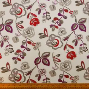 Curtain Fabric Canvas Tarot Wood Ivory Wine