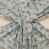Polyester Cotton Fabric Jungle Lynx pale blue