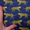 Polyester Cotton Fabric Jungle Lynx navy