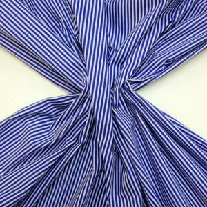 Polyester Cotton Fabric Toothbrush Stripe Royal