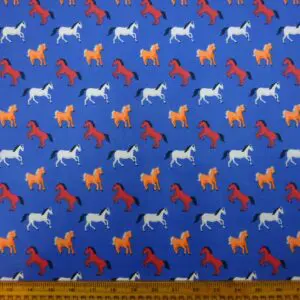 Polyester Cotton Fabric Harry Horse blue