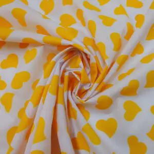 Polyester Cotton Fabric True Hearts yellow