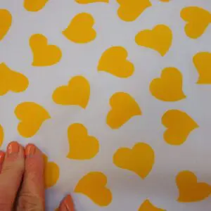 Polyester Cotton Fabric True Hearts yellow