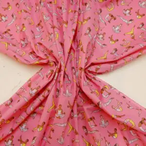 Polyester Cotton Fabric Aerobics pink