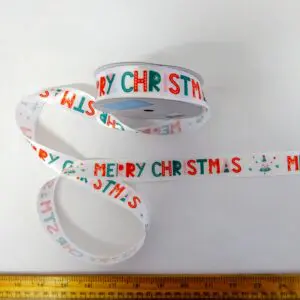 Christmas Ribbon 25mm Merry Christmas Multi