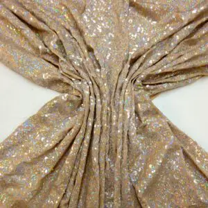 Sequinned Lycra Fabric Nude