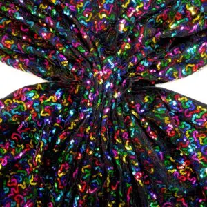 Sequinned Lycra Fabric Rainbow
