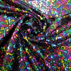 Sequinned Lycra Fabric Rainbow