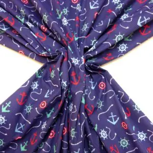 Polyester Cotton Fabric Anchorage Navy