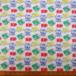 Polyester Cotton Fabric Nursery Time Multi