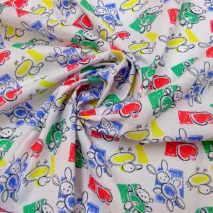 Polyester Cotton Fabric Nursery Time Multi