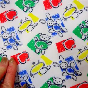 Polyester Cotton Fabric Nursery Time Multi