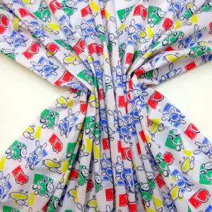 Polyester Cotton Fabric Nursery Time Multi