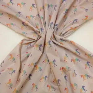 Polyester Cotton Fabric Zebra Multi Beige