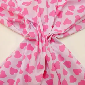 Polyester Cotton Fabric True Hearts Pink