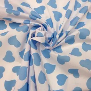 Polyester Cotton Fabric True Hearts Turquoise