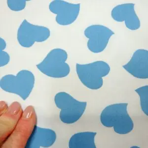 Polyester Cotton Fabric True Hearts Turquoise