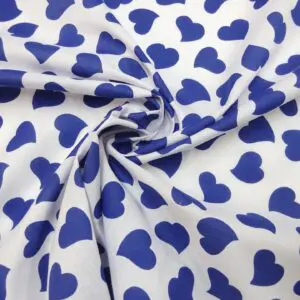 Polyester Cotton Fabric True Hearts Royal