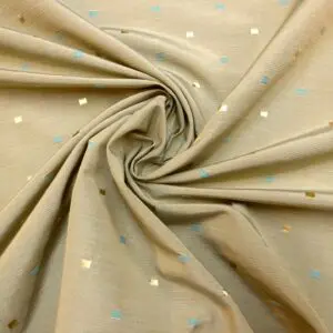 Brocade Fabric Shantung Finish Square Spot sage