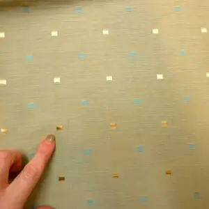 Brocade Fabric Shantung Finish Square Spot sage