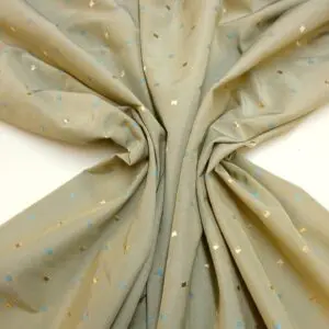 Brocade Fabric Shantung Finish Square Spot sage