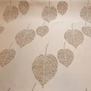 Curtain Fabric Satin Finish Tossca Leaf Cream Beige