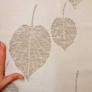 Curtain Fabric Satin Finish Tossca Leaf Cream Beige